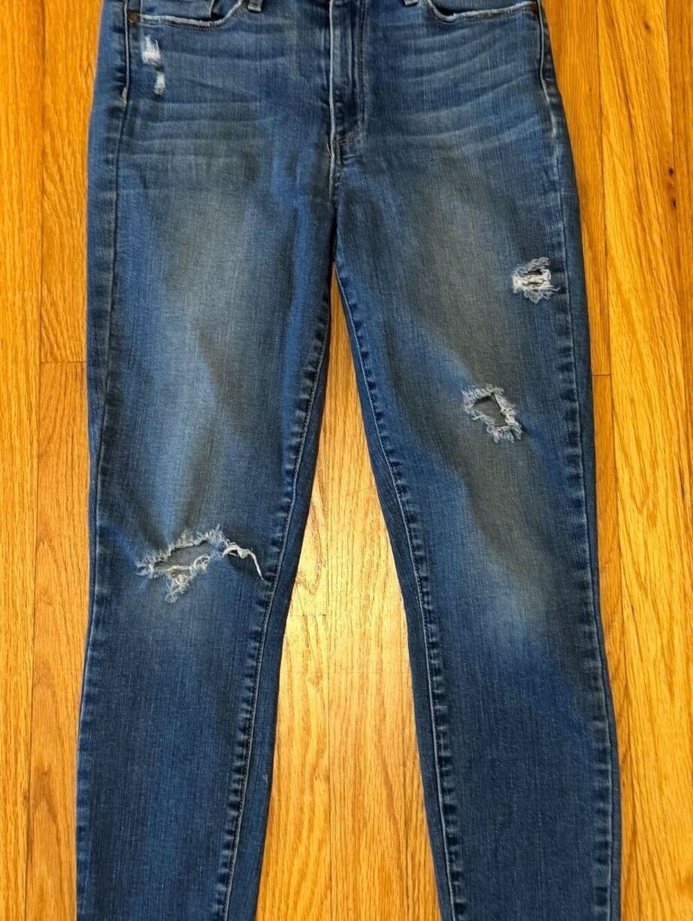 PAIGE Hoxton Crop High Rise Jeans Destructed wash Size 26